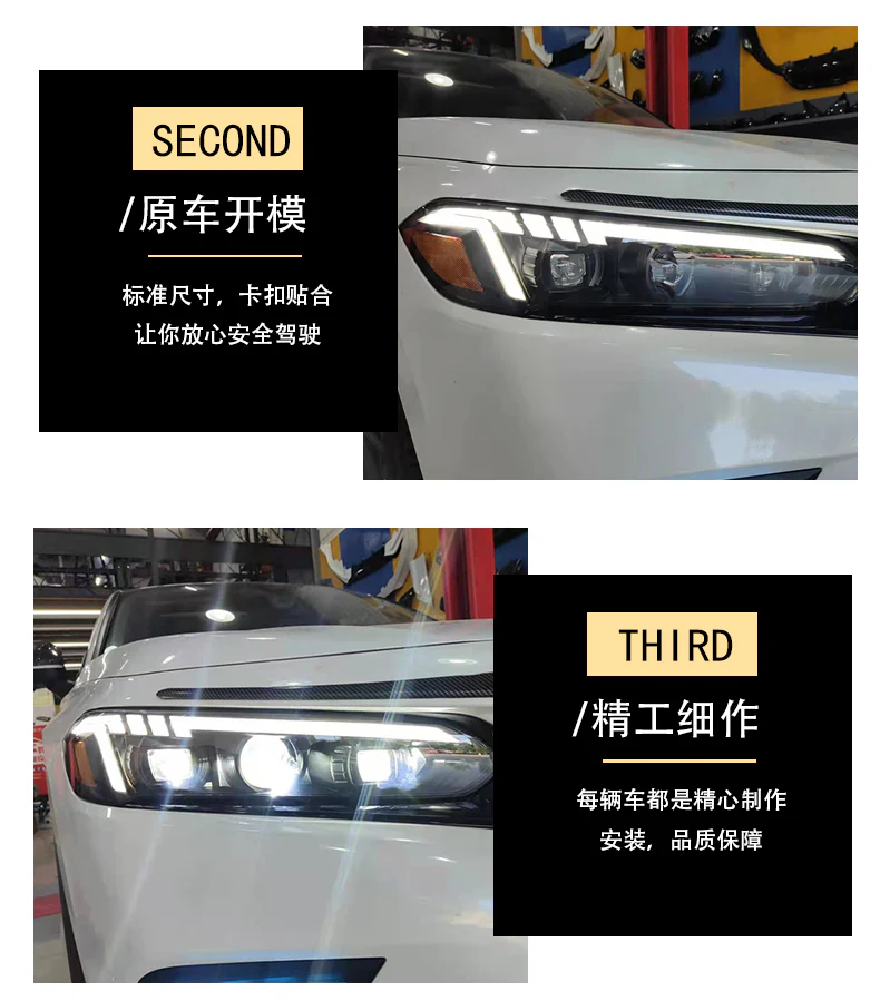 2022-2025 11th Gen Civic Sequential Headlights (Sedan and Hatchback)- Passenger And Driver Side- FULL LED - Image 4