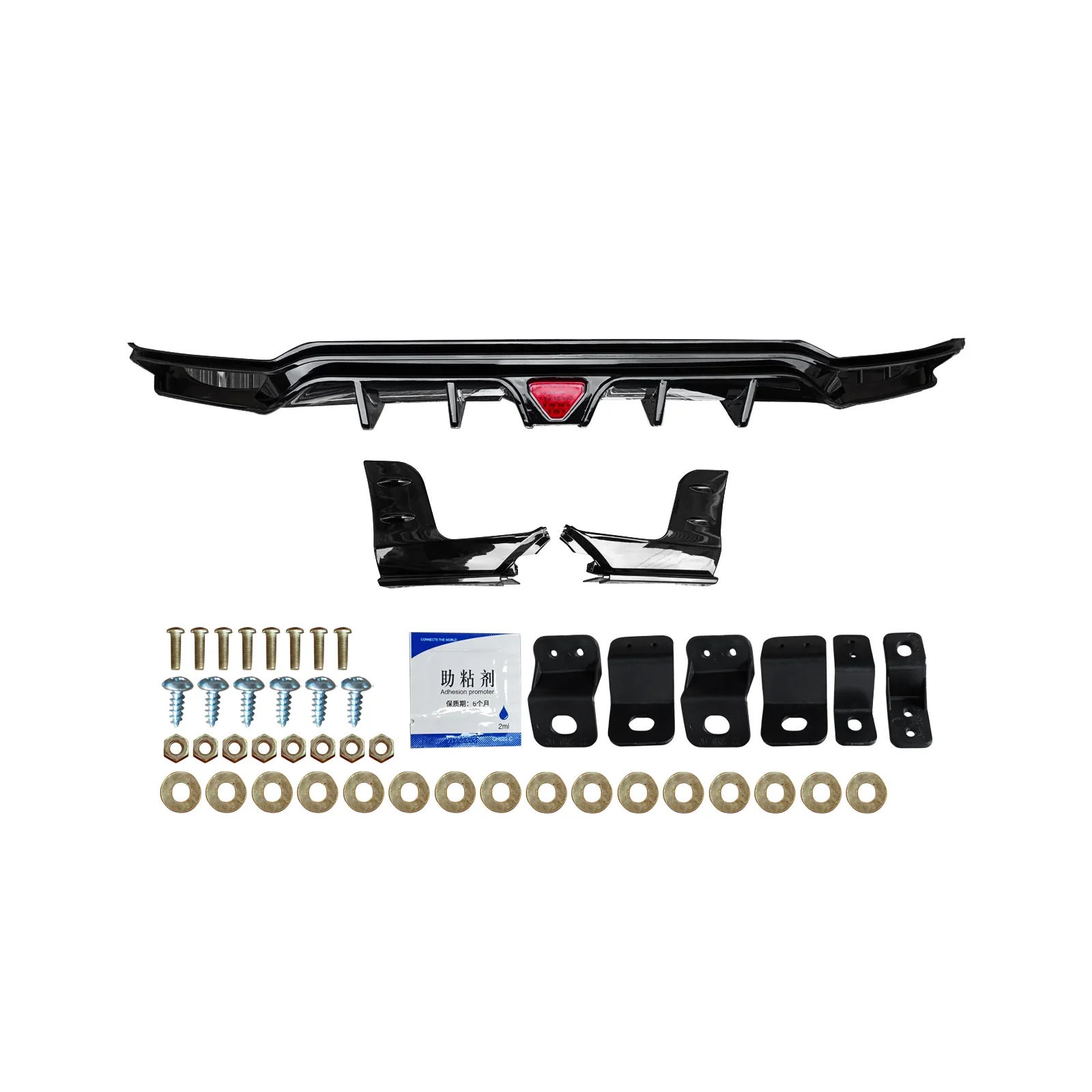 SWA 2022-2025 11th Gen Honda Civic Hatchback Rear Diffuser Gloss Black with 3rd Break Lights and Side Spats - Image 3